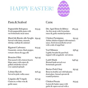 Easter menu page 2