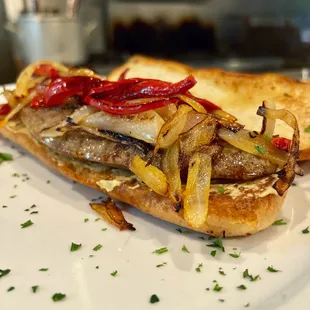 Italian Sausage, Red Pepper &amp; Onion Sandwich