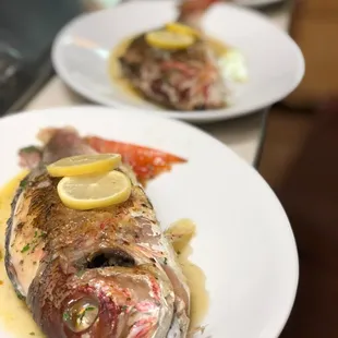 Whole red snapper for two. Special