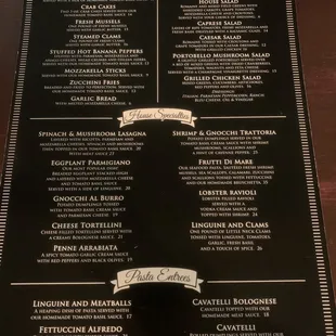 the menu