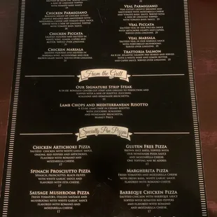the menu