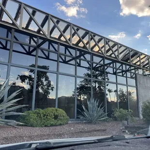 a view of the outside of a building