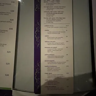 Happy hour menu