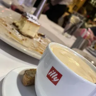 Cappuccino and  dessert