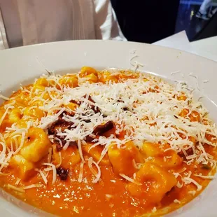 Gnocchi with vodka sauce and prosciutto