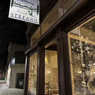 storefront at night