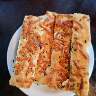 Bread topped with Rosemary and Parmesan