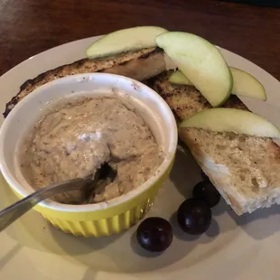 Whipped Gorgonzola on the happy hour menu - tasty! I like the fruit served with it especially