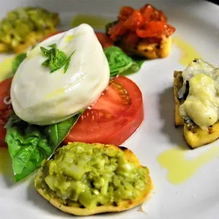 Burrata and bruschetta