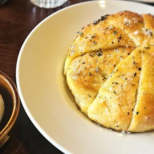 Foccaccia Pugliese  ($9) with Burrata ($9)