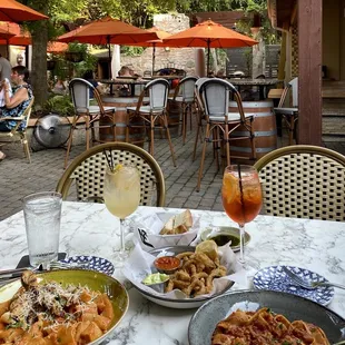 Left: Rigatoni Alla Vodka, Right: Tagliatelle Bolognese