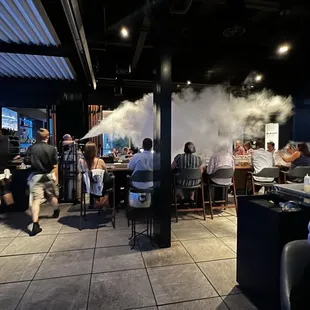 smoke coming out of the ceiling