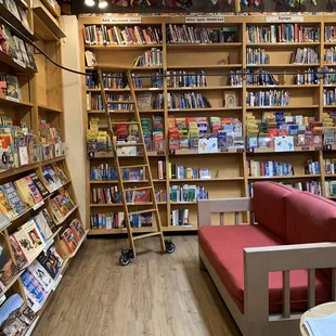 a book store with books on shelves