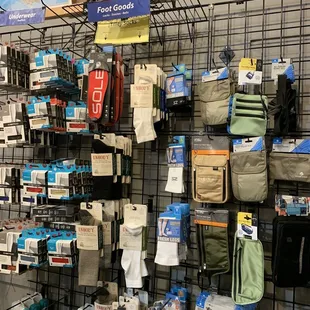 All sorts of travel items for sale in addition to books