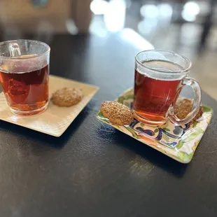 a cup of tea and a cookie