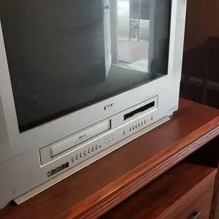 Finest TV/VHS combo at any motel east of the Mississippi. Not sure about that DVD though