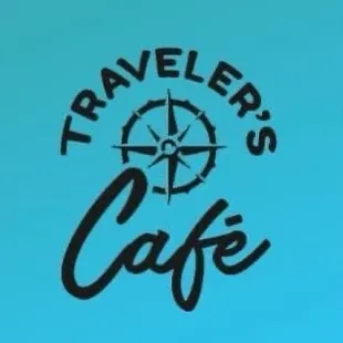 a blue background with a compass