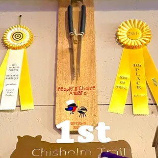 Winning ribbons