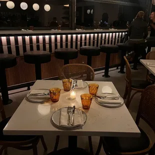 a table set with place settings