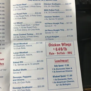 menu