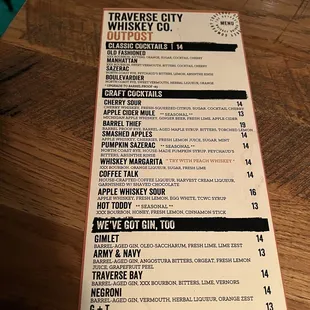 menu