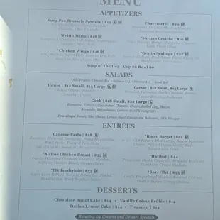 The menu