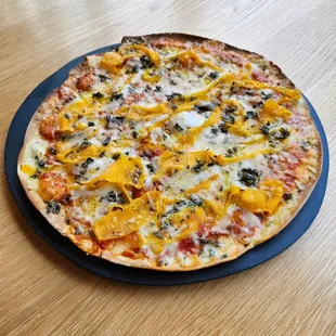 Squash &amp; Sage Pie: gruyere, mozzarella, parmesan, butternut squash ribbons, tomato, savory herbs