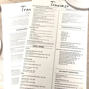 a menu for a restaurant