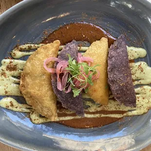 Empanadas - alternating flavors for meat, but always include corn