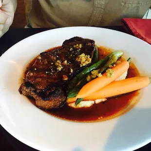 Pepper crusted New York steak