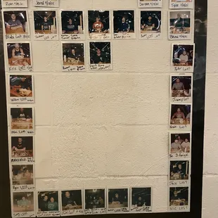 a picture of a wall with pictures of people