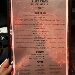 Menu, as of 9/5/24.
