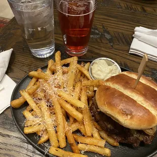 Saddle Up burger, Parmesan Truffle fries
