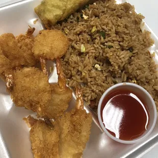 Fried shrimp dinner