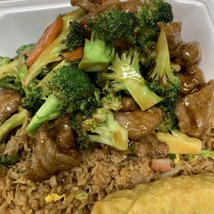 Beef with broccoli dinner