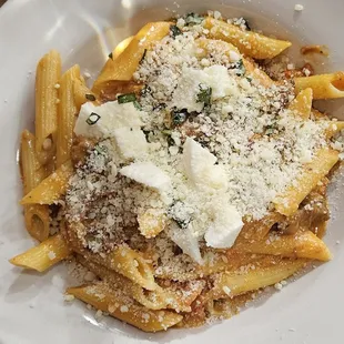 Half portion of Braised Short Ribs alla Vodka over penne pasta