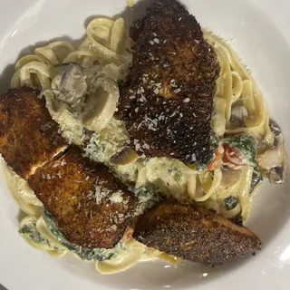 Blackened Salmon Florentino