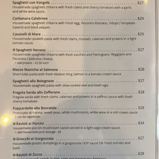 New menu started April 4th