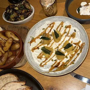 Whipped Ricotta Butternut Squash Soup Broccolini Brussels Sprouts*Patatas Bravas Campanelle