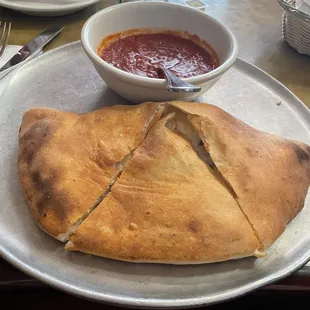 Calzone with meatballs