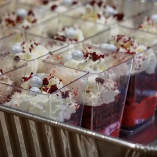 Red Velvet Tres Leches shooters