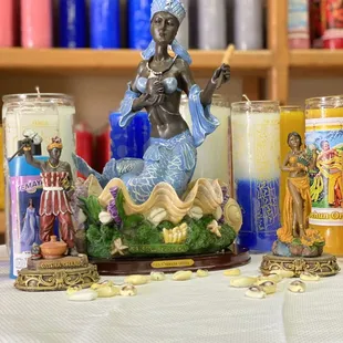 Statues candles and more