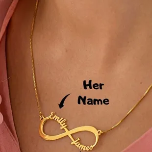 Specially made of any type of gold silver metal.  with the name of your person you love