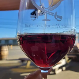 a hand holding a glass of wine