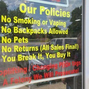 Store policies
