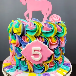 Rainbow Horse Cake