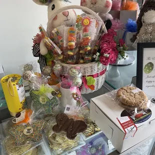 a display of easter treats