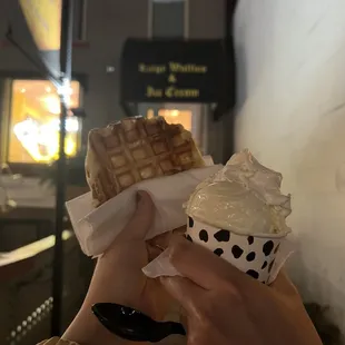 Waffle + lemongrass ice cream!