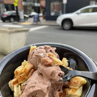 waffle and ice cream!