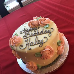 a birthday cake on a table
